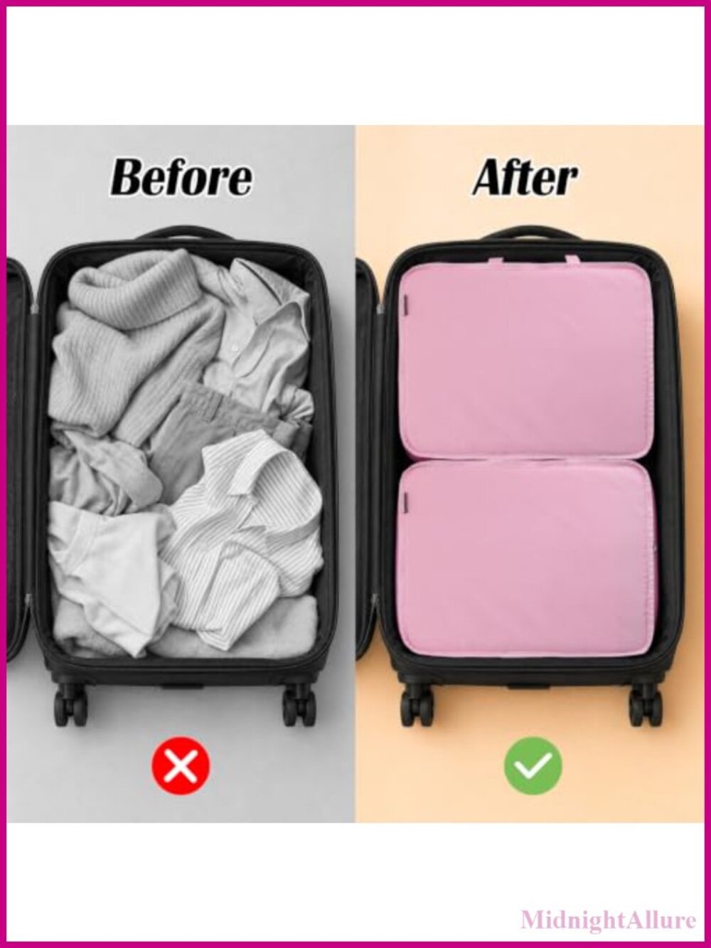2 Pack XL Compression Packing Cubes Ripstop Nylon Travel Organizer Set - Picture 4 of 5